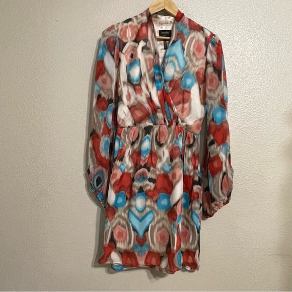 LAUNDRY By Shelli Segal‎ multi silk dress 8 - Picture 2 of 13